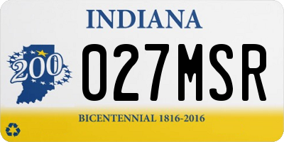 IN license plate 027MSR