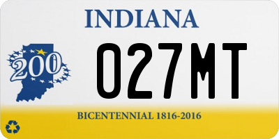 IN license plate 027MT