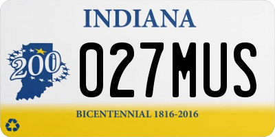 IN license plate 027MUS