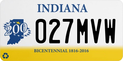 IN license plate 027MVW