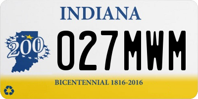 IN license plate 027MWM