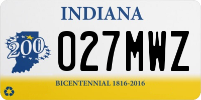 IN license plate 027MWZ