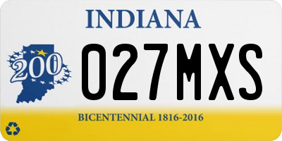 IN license plate 027MXS