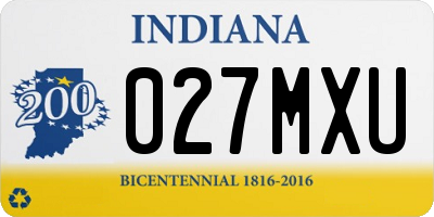 IN license plate 027MXU