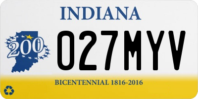 IN license plate 027MYV