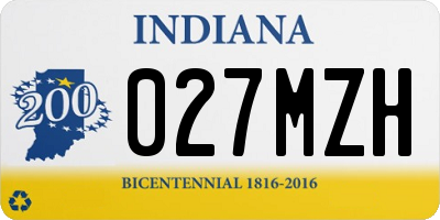 IN license plate 027MZH