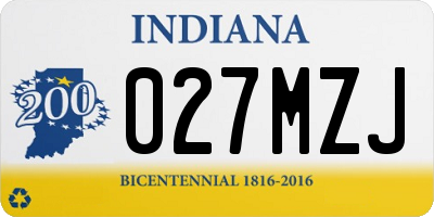 IN license plate 027MZJ