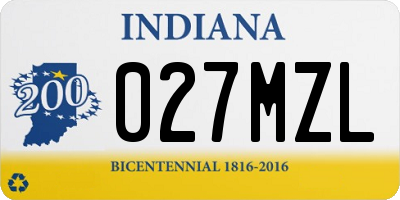 IN license plate 027MZL