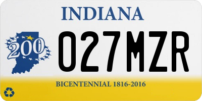 IN license plate 027MZR