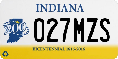 IN license plate 027MZS