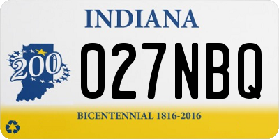 IN license plate 027NBQ