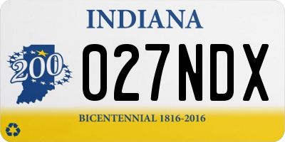 IN license plate 027NDX
