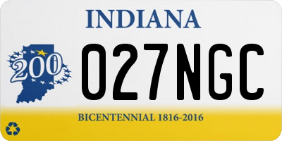 IN license plate 027NGC