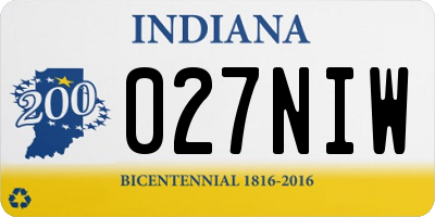 IN license plate 027NIW