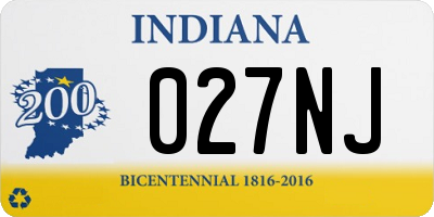IN license plate 027NJ