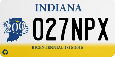 IN license plate 027NPX