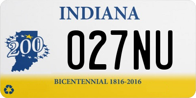 IN license plate 027NU