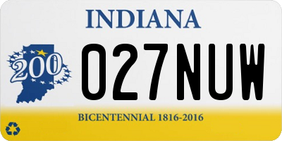 IN license plate 027NUW