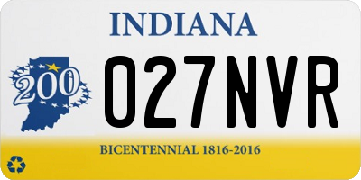 IN license plate 027NVR