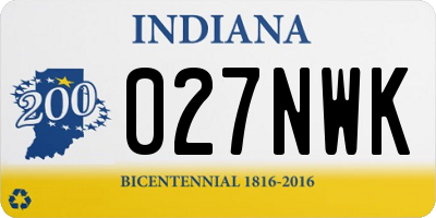 IN license plate 027NWK