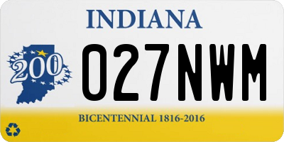 IN license plate 027NWM