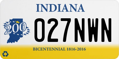 IN license plate 027NWN