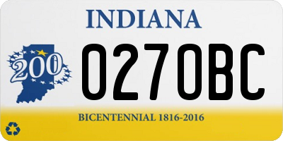 IN license plate 027OBC