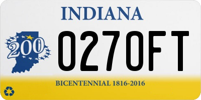 IN license plate 027OFT