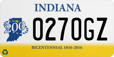 IN license plate 027OGZ