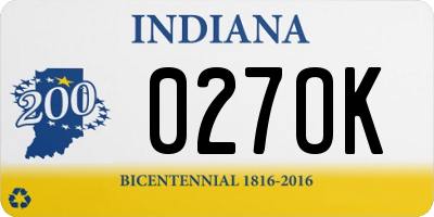 IN license plate 027OK