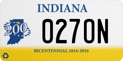 IN license plate 027ON