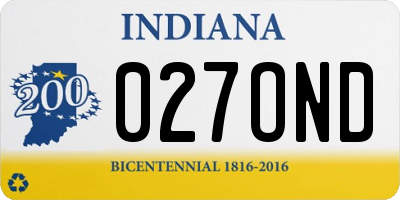 IN license plate 027OND