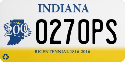 IN license plate 027OPS