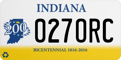 IN license plate 027ORC