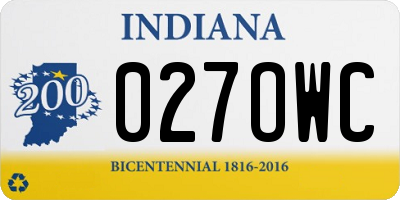 IN license plate 027OWC