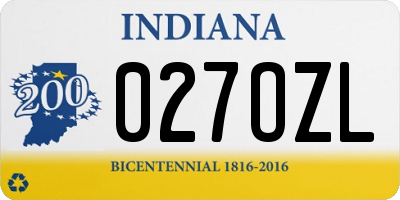 IN license plate 027OZL