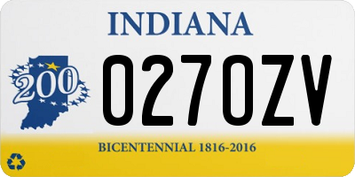 IN license plate 027OZV