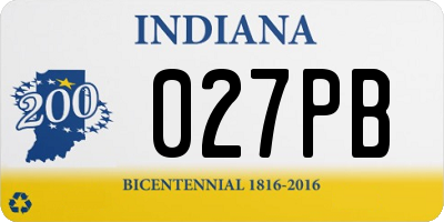 IN license plate 027PB