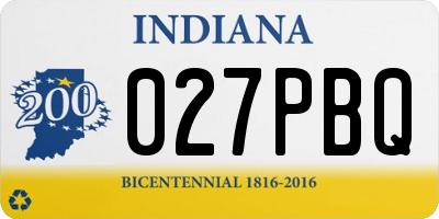 IN license plate 027PBQ