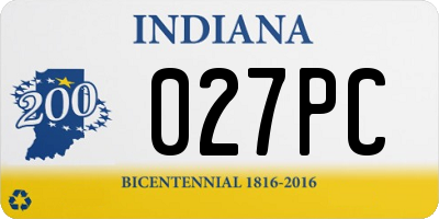 IN license plate 027PC
