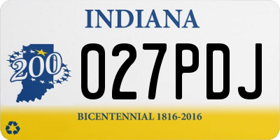 IN license plate 027PDJ