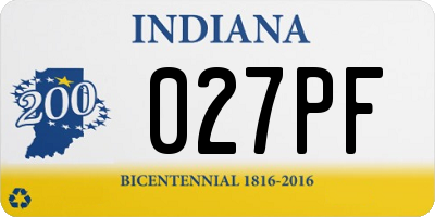 IN license plate 027PF