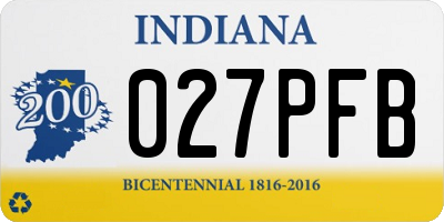 IN license plate 027PFB