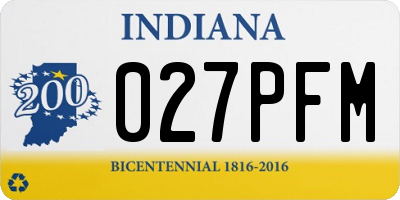 IN license plate 027PFM