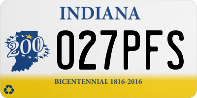 IN license plate 027PFS