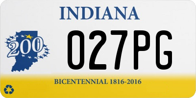 IN license plate 027PG