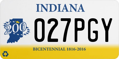 IN license plate 027PGY