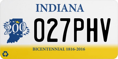 IN license plate 027PHV