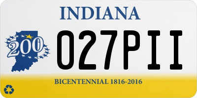 IN license plate 027PII