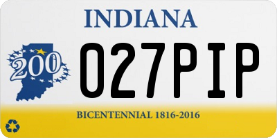 IN license plate 027PIP